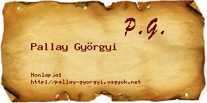 Pallay Györgyi névjegykártya